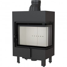KRATKI LUCY / 12 / P / BS RIGHT CORNER OPENING 12KW (100-160M2) ENERGY FIREPLACE AIR HEAT WITH WHITE CERAMIC TERMOTEC