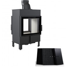 KRATKI LUCY / 12 / T / DG LIGHTING OPENING DOUBLE GLASS 12KW (100-160M2) ENERGY FIREPLACE AIR HEAT WITH WHITE CERAMIC TERMOTEC